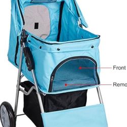 4 Wheels Pet Stroller for Small Medium Dogs and Cats