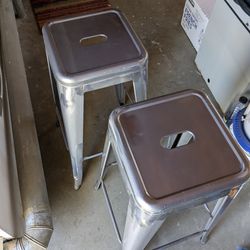Tolix-Style Industrial Bar Stools