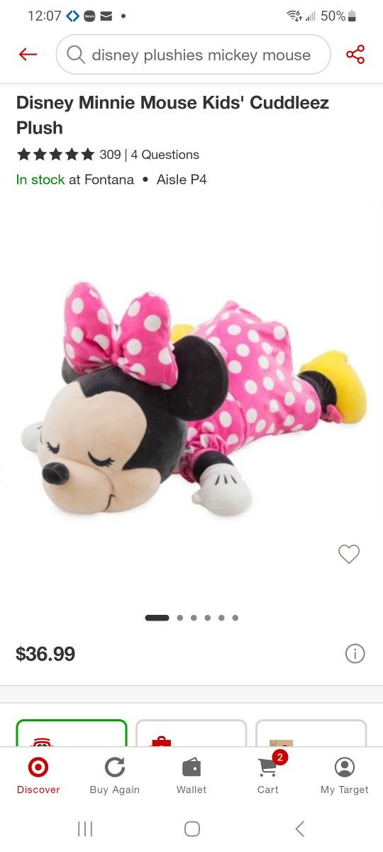 NEW DISNEY MINNIE MOUSE DELUXE PLUSH CUDDLEEZ LARGE SIZE