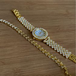 Beautiful Diamond Watch With Bracelet Never Worn In Very Good Condition