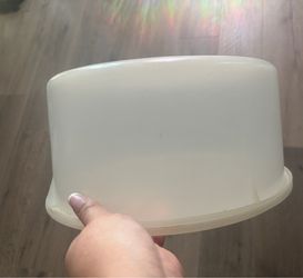 Vintage Tupperware Sheer Round Carry-All Canister Set Lid 224 Bucket Base 256