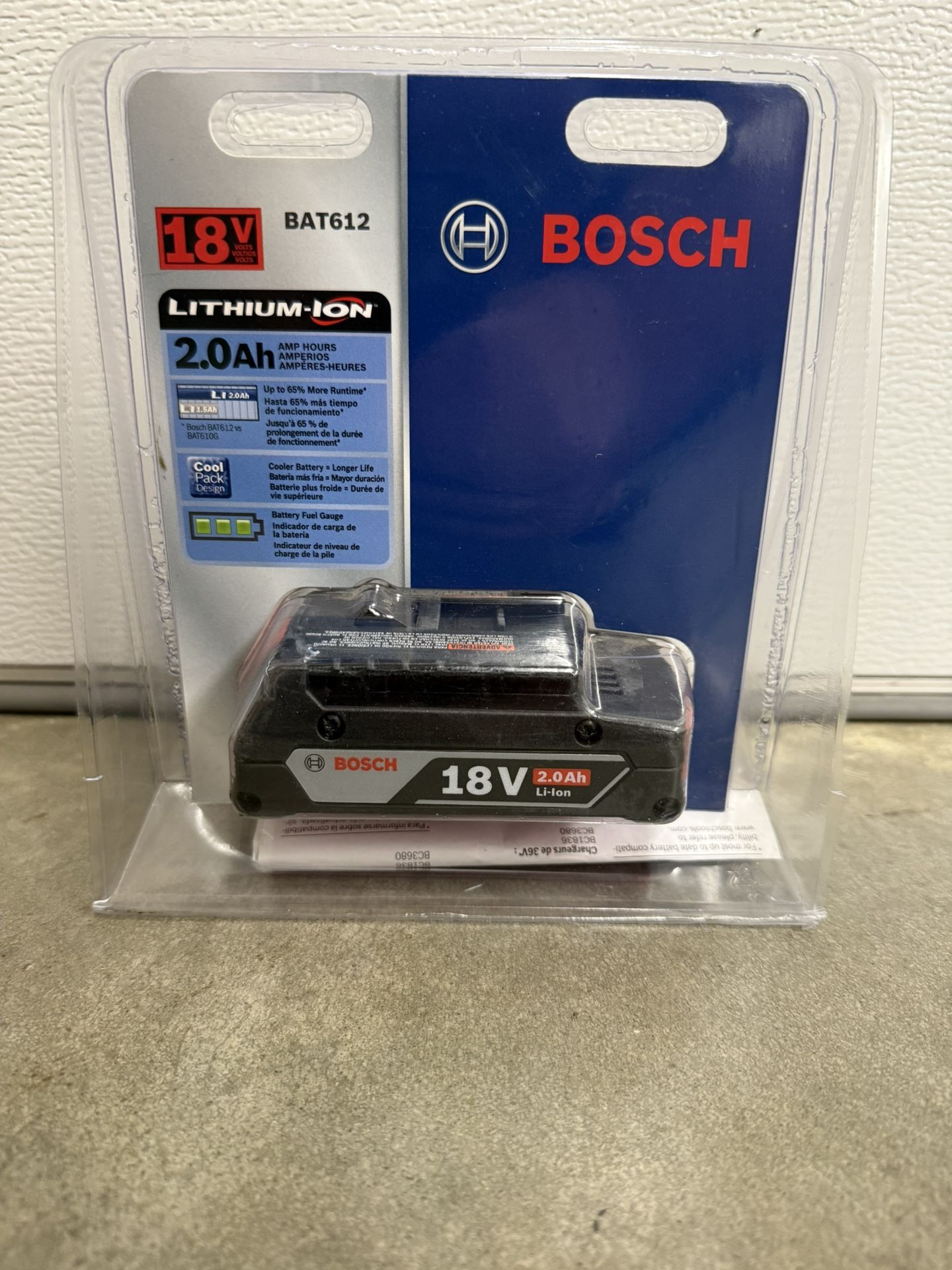 Bosch 18 -Volt 1 -Pack Lithium ( 2.0 Ah Battery )