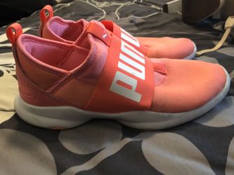 Size 8 peach puma slip ons