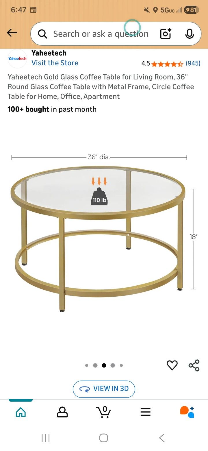 Glass Coffe Table