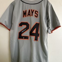 WILLIE MAYS SIGNED SAN FRANCISCO GIANTS AUTOGRAPHED CUSTOM JERSEY W/COA - XL 818