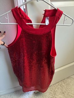 Red Sequin Halter Top