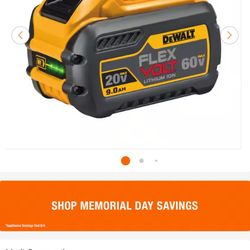 New DEWALT flexvolt 20volt 9.0 AH