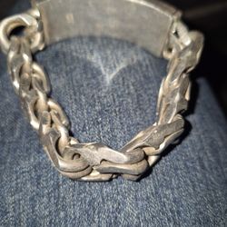 Silver Chino Name Plate Men's Bracelet 