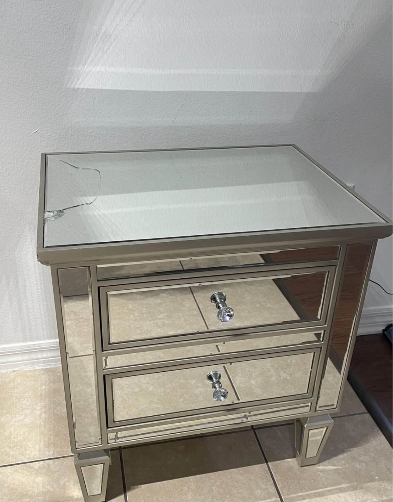 Mirrored Side table $50