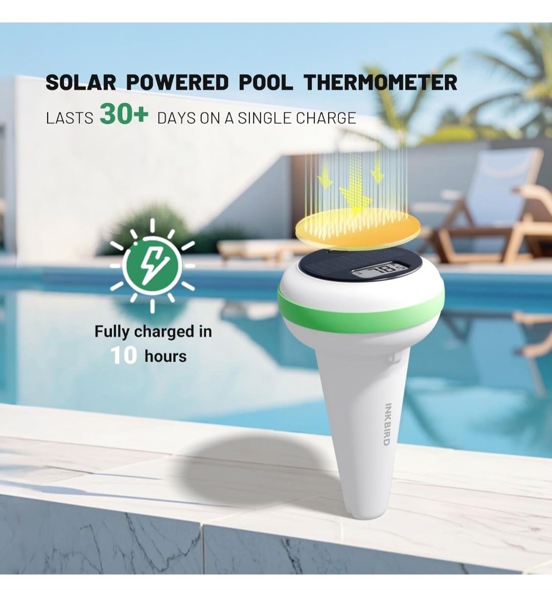 Inkbird Solar Powered Floating Pool Thermometer