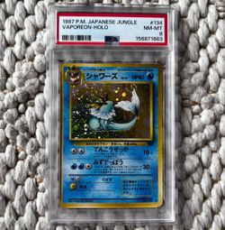 1997 POKEMON JAPANESE JUNGLE #134 VAPOREON-HOLO | PSA 8