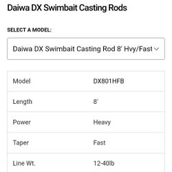 Daiwa DX Swimbait Casting Rods