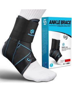 Lace Up Ankle Brace for Women Men, Large