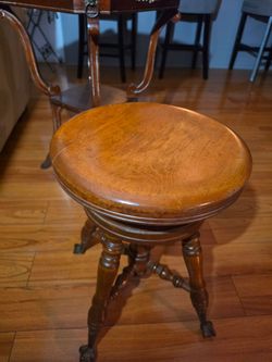 Antique Wood  Stool with Claw Feet