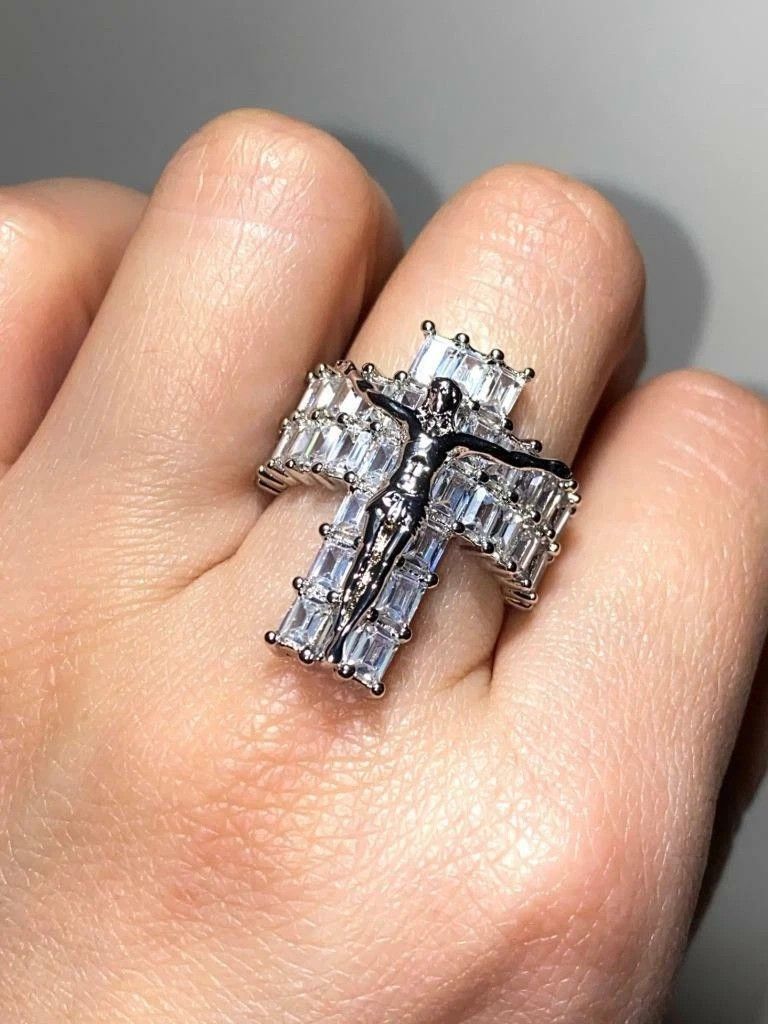 CROSS JESUS Gold Platted Rings