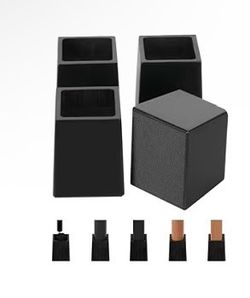 BLACK WOODEN BED RISERS 4”