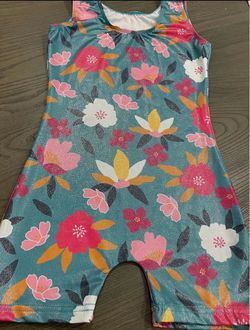 Flower gymnastics short unitard