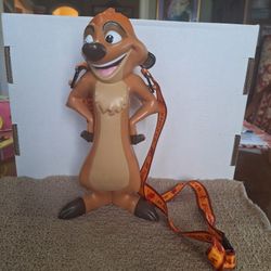 DISNEY PARKS Timon The Lion King - Animal Kingdom 25th Anniversary Plastic Sipper Bottle with Strap