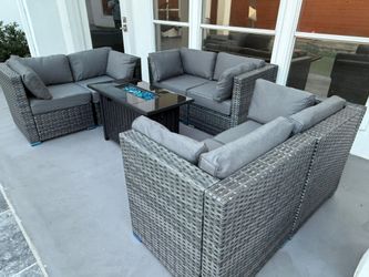 Outdoor Patio Sofa Set with Fire Pit, We finance & Deliver $54 down