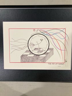 “The Art of Finance” Original Drawing by Prominent and Celebrated International Artist Juan B. Plaza