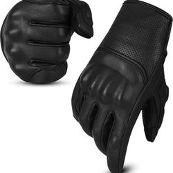 Leather Motorcycle Gloves Hard Knuckle Protection HAND FELLOW