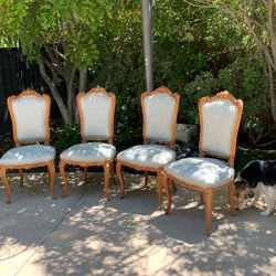 Antique Vintage French Chairs, Set of 3