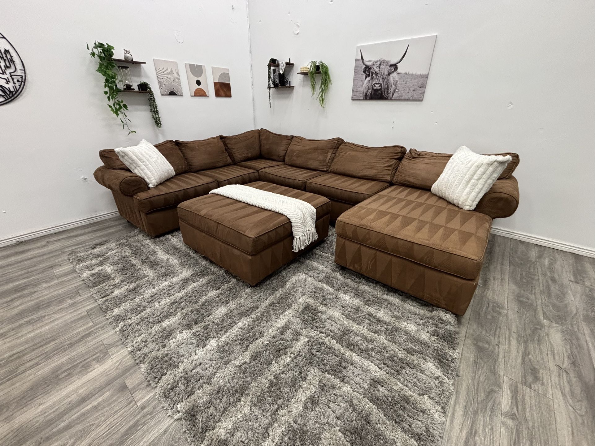 Brown Sectional Couch - Free Delivery