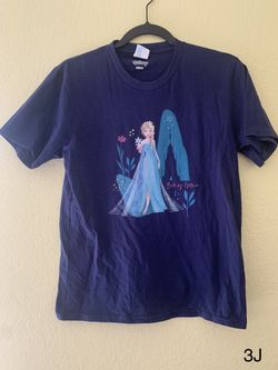 Disney Frozen Elsa Bold By Nature Women Tshirt Size L Color Blue