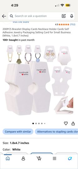 200-Pack White Jewelry Display Cards