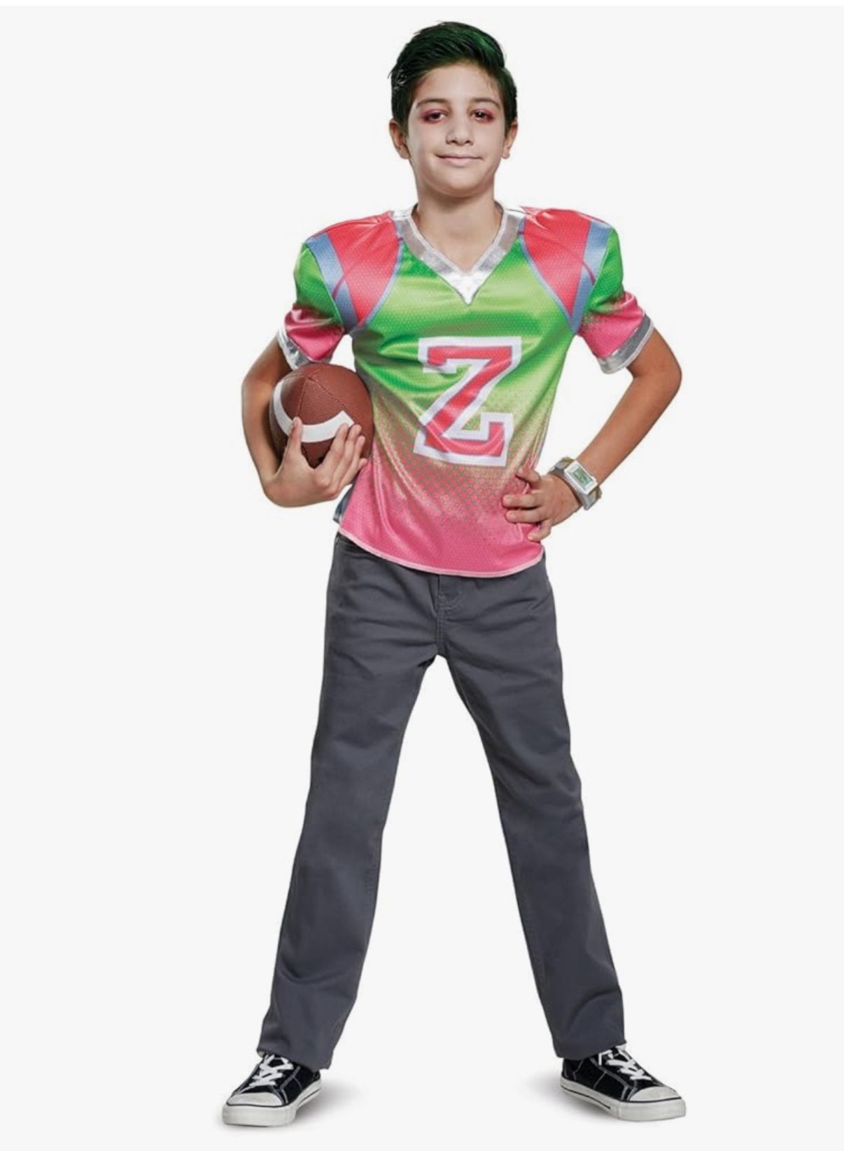 Disney Zombies Zed Football Jersey Deluxe Boys Costume Size 7-8 – Full Set – $55