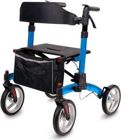 Rollator Walkers for Seniors with Hidden Brake Cables- Super Easy Folding Senior Walker with 10" Big Front Wheels- Rolling Mobility Walking Aid for Ad
