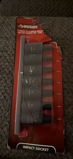 Husky 1/2 in. Drive Hex Bit Impact Socket Set MM (7-Piece)