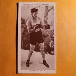 EX Authentic 1938 Churchman's Cigarettes Gene Tunney Boxing Tobacco Card #35 HOF