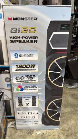 Monster GI30 High-Power Speaker featuring 1800W of audio power.