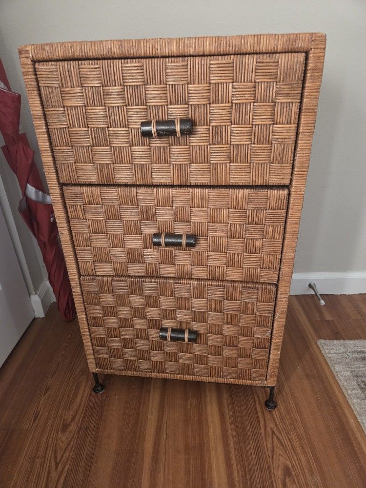 Small Rattan dresser drawer.