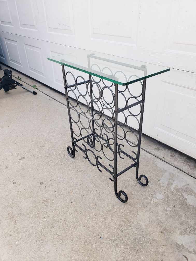 Wine Rack With Glass Top