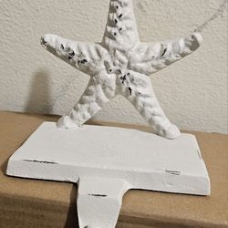 Lot of 3 Coastal Starfish Heavy Metal Stocking Holders – Nautical Christmas Décor – Beach House Holiday Mantel – Set of Three