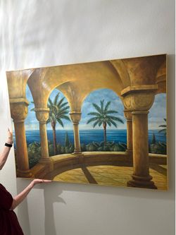 Mediterranean Archway Landscape Painting