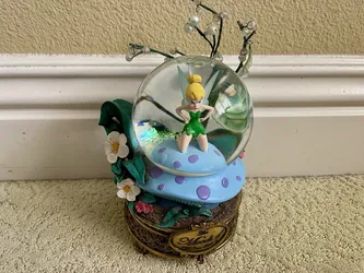 Vintage Disney's Tinkerbell Snow Globe Music Box -plays "The Firebird" Peter Pan
