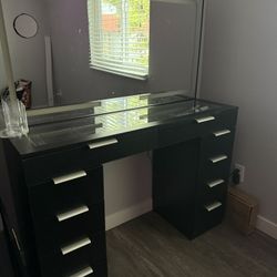 Brand New Black Vanity w/ LED Mirror -