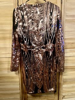 Black & Gold Sequin Bodycon Dress