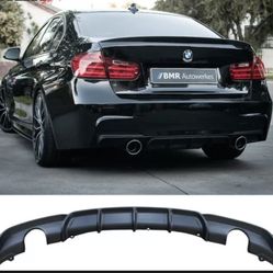 Fits 12-18 BMW F30 MT M Sport Rear Bumper Diffuser Single Muffler Dual Out