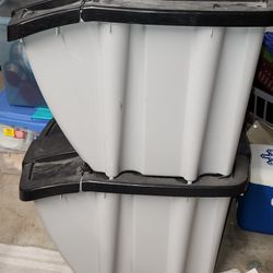 18 Gallon Hopper Bins Set 2