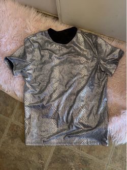 Metallic silver M shirt