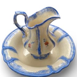 Vintage Wash Basin Water Pitcher and Bowl 