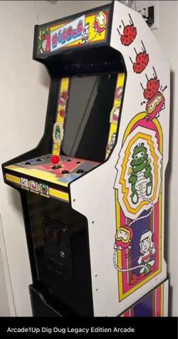 Arcade1Up Dig Dug Bandai Namco Legacy Edition Arcade With Riser and Light-Up Marquee