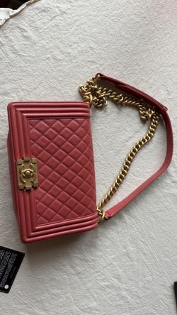 Pink Chanel Boy Bag Medium Gold Chain