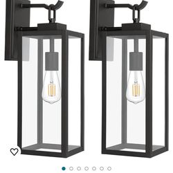 Large Size Dusk to Dawn Outdoor Wall Lanterns, 18 Inch Outdoor Wall Light Fixtures, Matte Black Porch Lights, Exterior Wall Lighting, Anti-Rust Archit