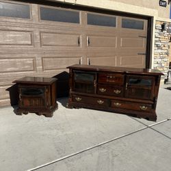 Heavy Real Wood Dresser With Night Stand 