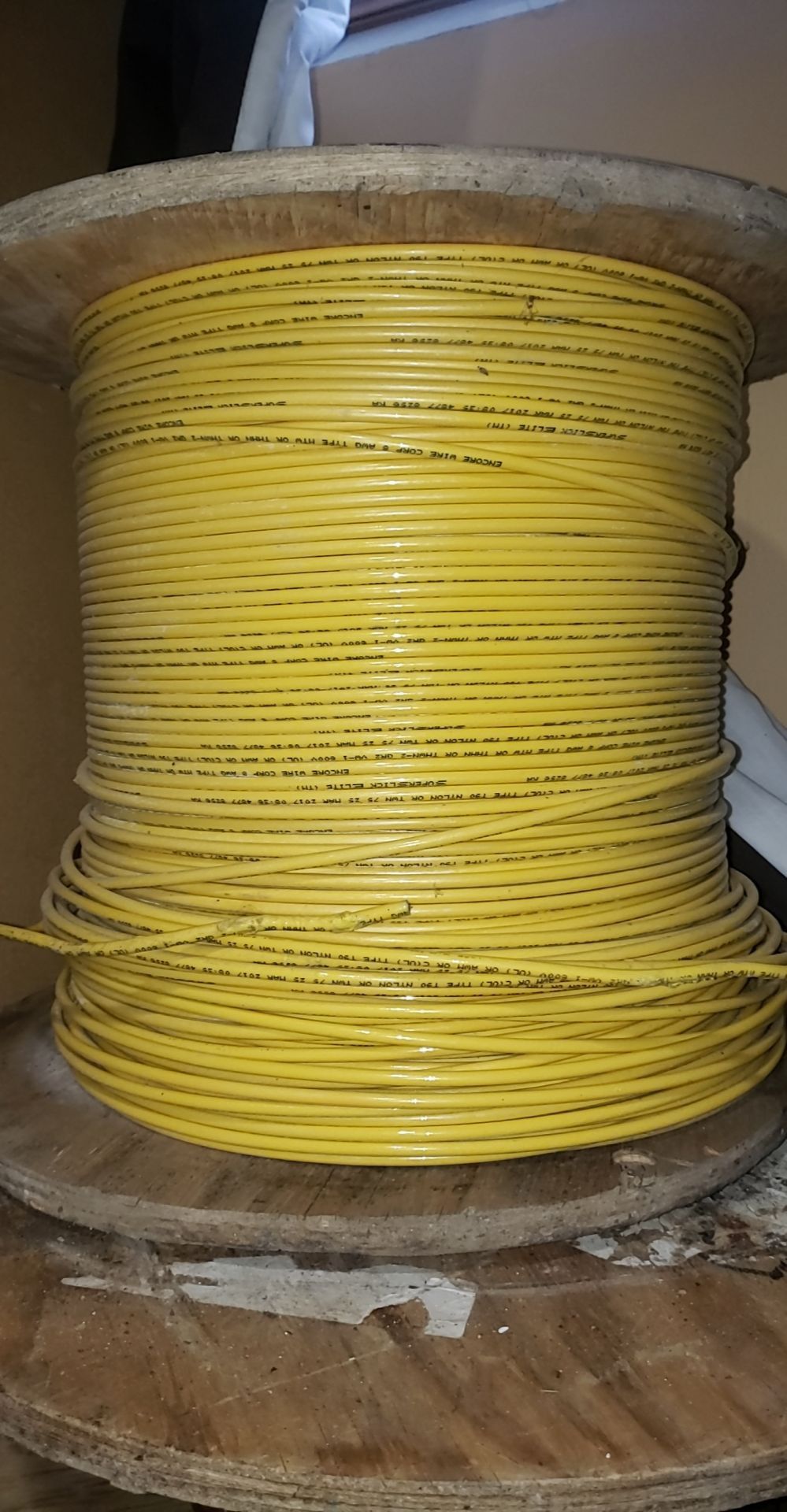 8 AWG , yellow encore wire Corp 2,500ft. Reel